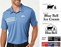 BlueBell Staff - A324 - Adidas Mens 3 Stripe Polo