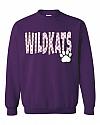 Wildkats - G180 - Checkered Spirit Gildan Fleece Crewneck